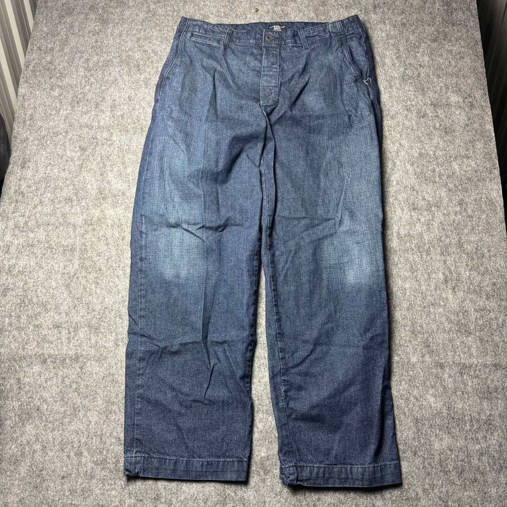 Polo Ralph Lauren American Dungarees Military Chino Pants 38x30 Blue Y2K